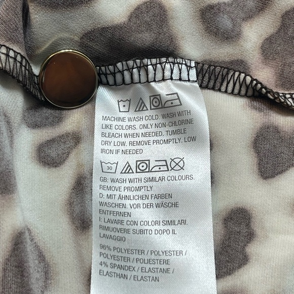 Susan Graver Leopard Print Long Sleeve Cowl Neck Dress - Size XXS - Picture 7 of 8